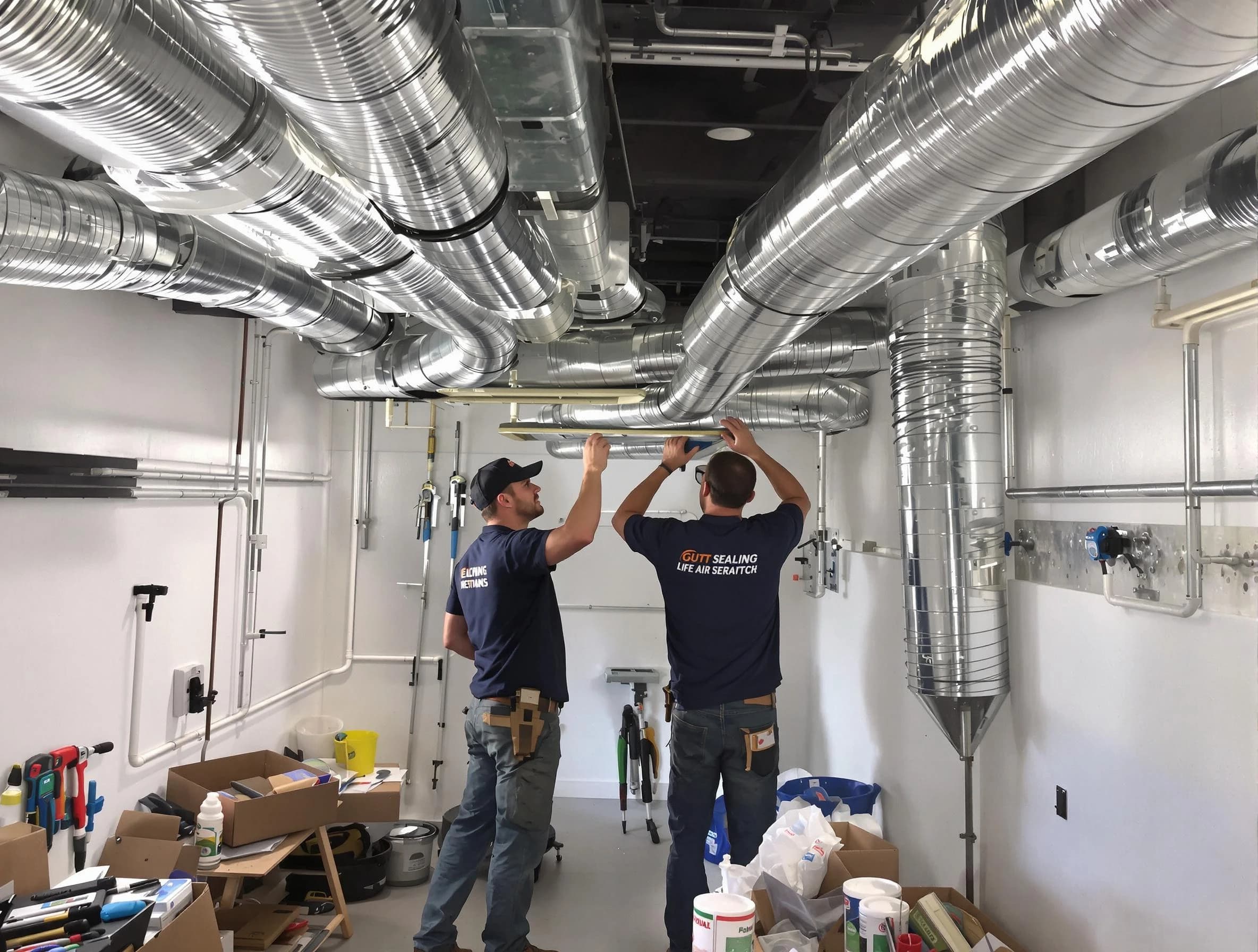 Bennett Air Duct Cleaning technician applying professional duct sealing solutions in Bennett