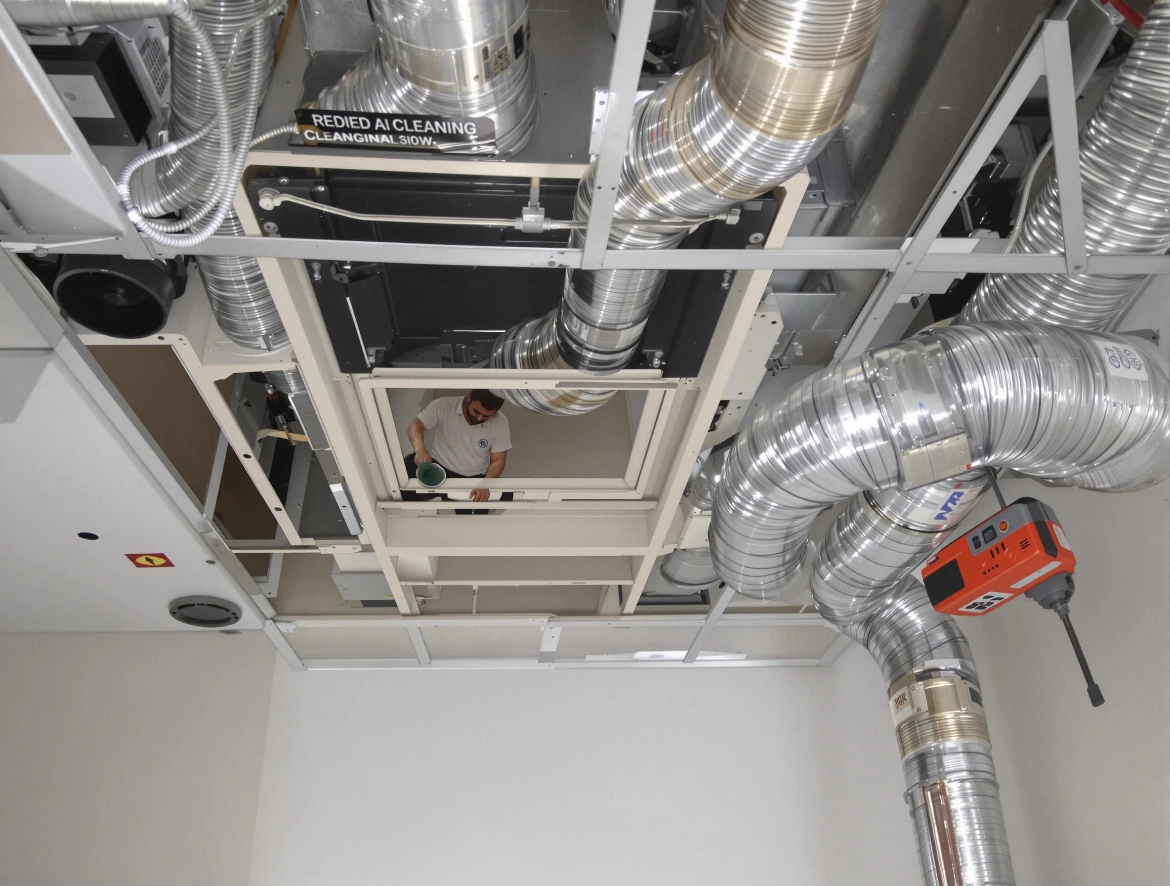 Bennett Air Duct Cleaning technician performing detailed central duct system cleaning in Bennett