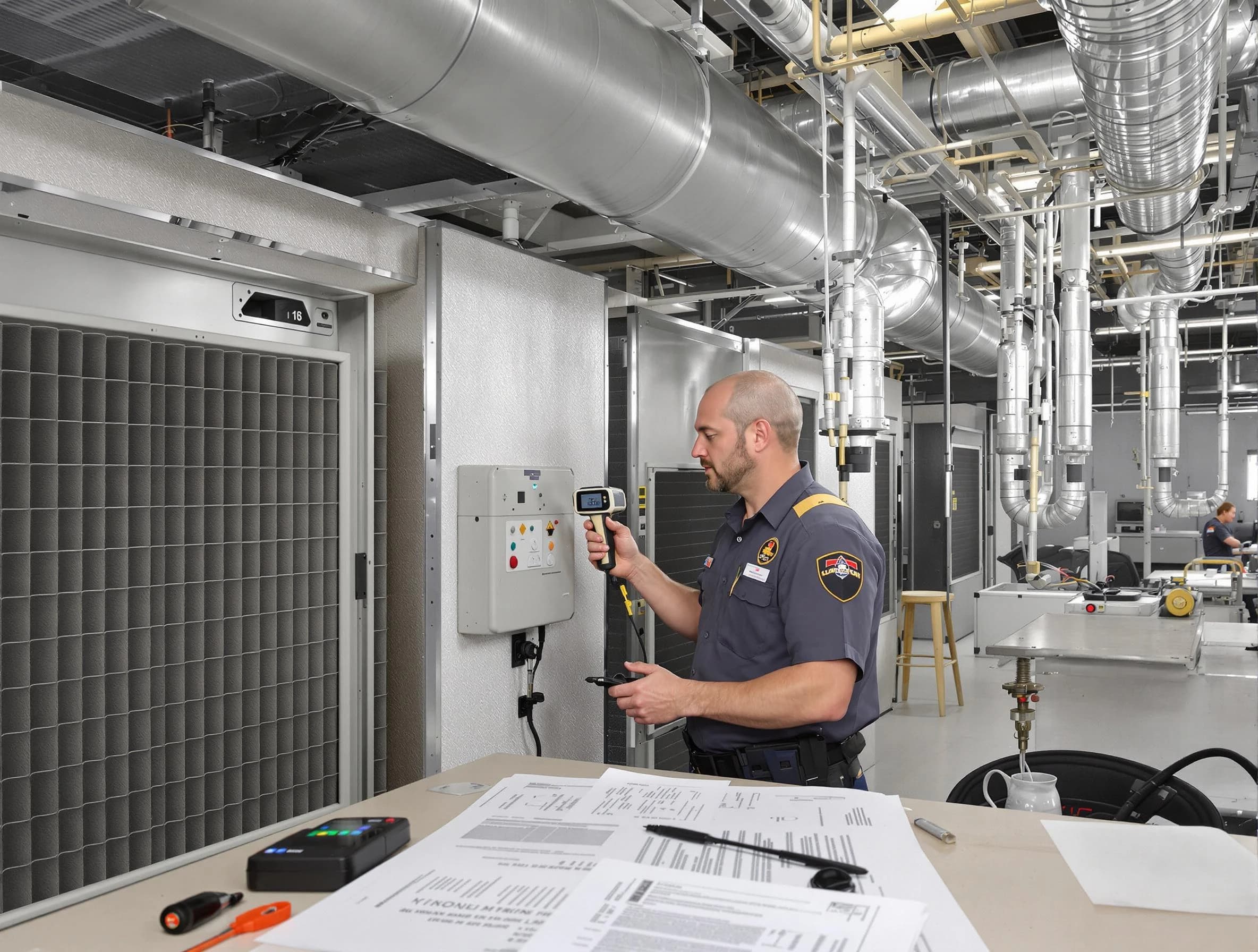 Professional filter system inspection by Bennett Air Duct Cleaning in Bennett