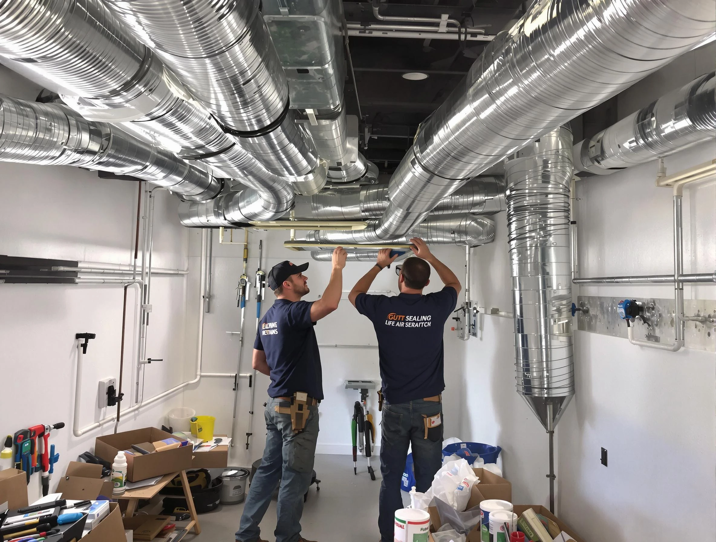 Bennett Air Duct Cleaning technician applying professional duct sealing solutions in Bennett